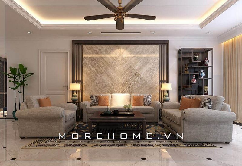 Danh sách các mẫu thiết kế đá ốp tường phòng khách đẹp